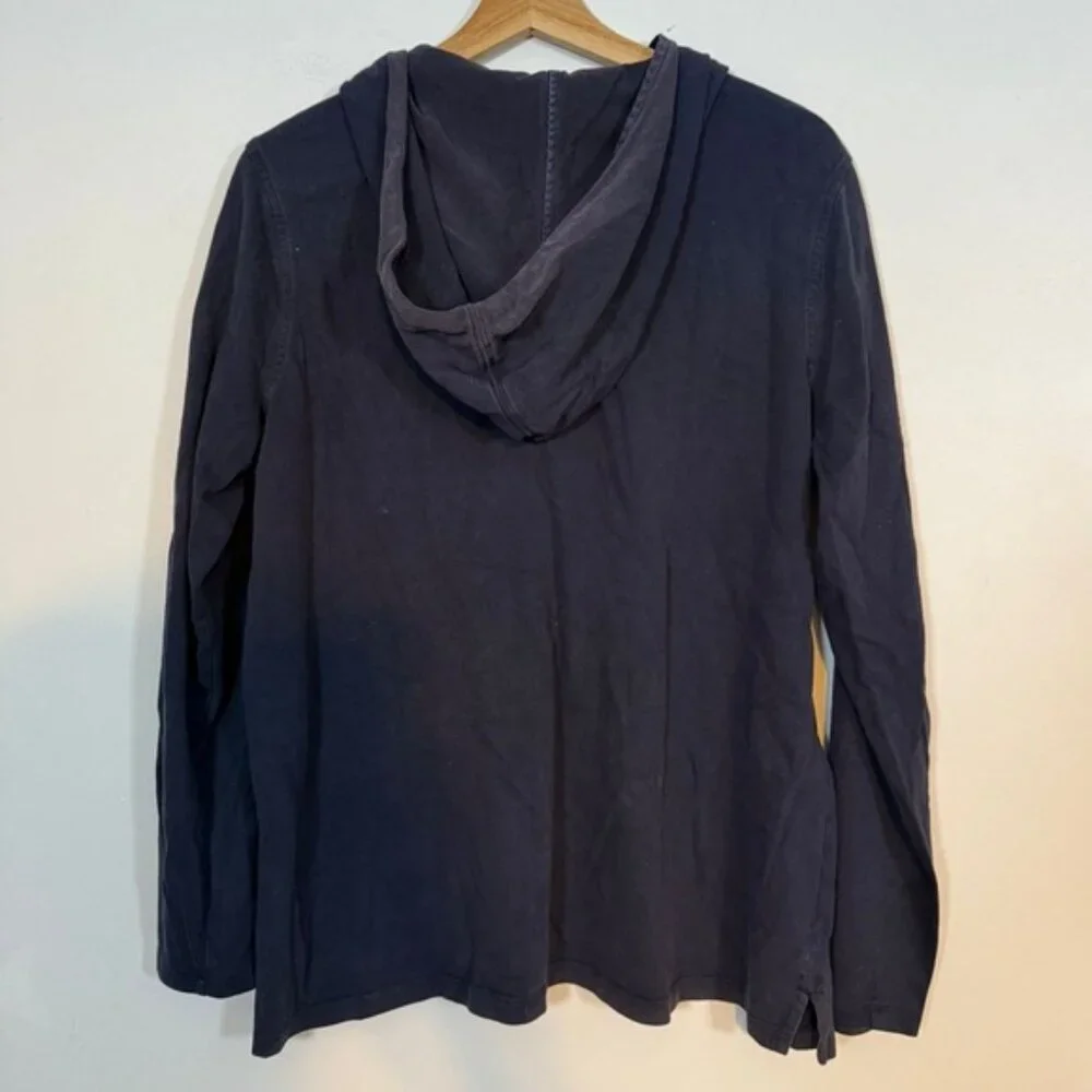 Eddie Bauer Navy Cotton Hooded Henley Shirt Men’s Size XL - Picture 4 of 7